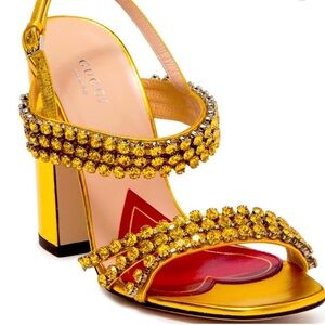 Gucci Women's Gold Crystal Heels